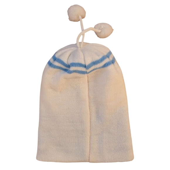 Baby Love Heart Knit Beanie  White and Pink Size 1-3 Baby - Picture 4 of 5
